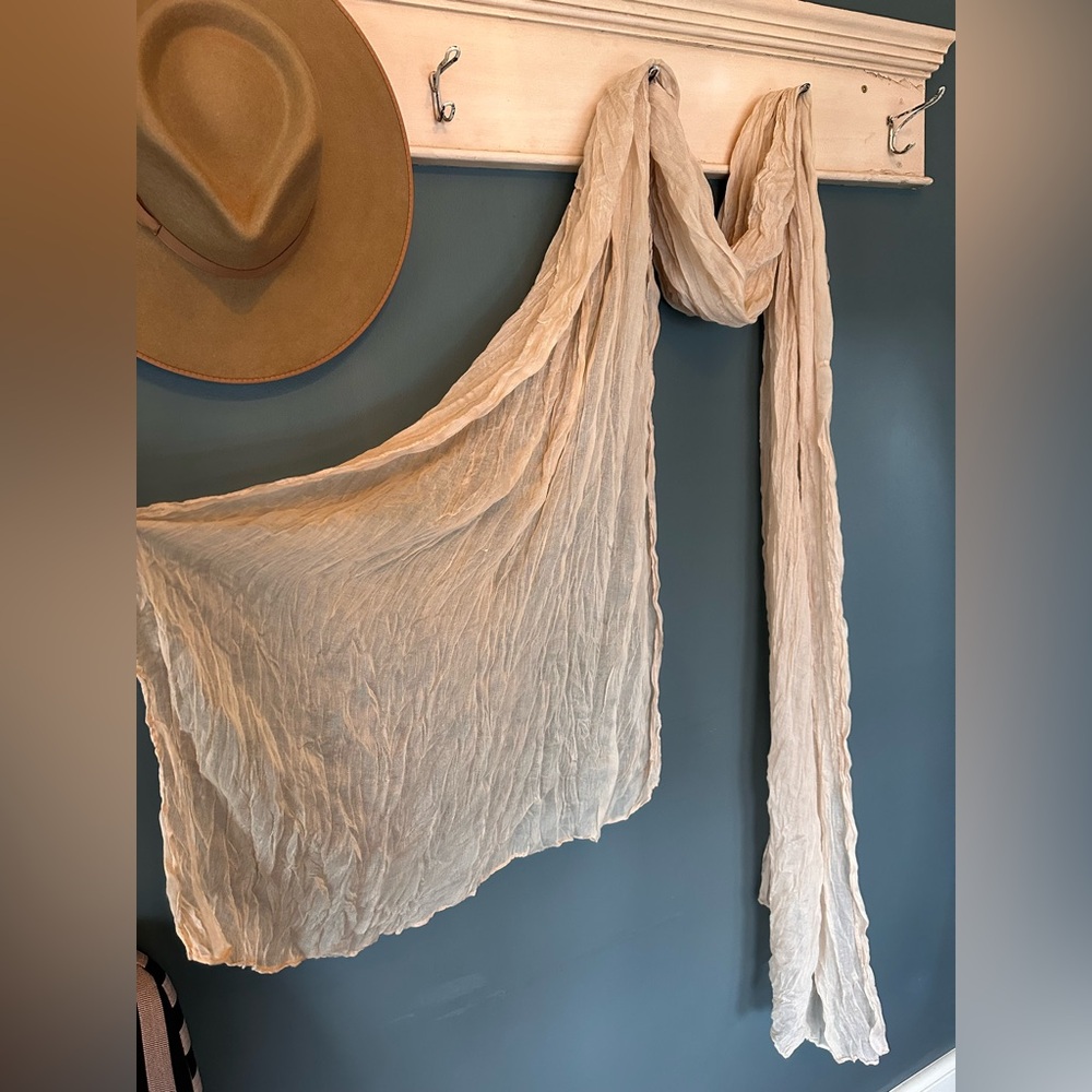 Massive Extra Large Featherweight Cream Scarf - image 7